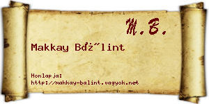 Makkay Bálint névjegykártya
