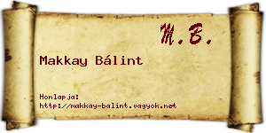 Makkay Bálint névjegykártya